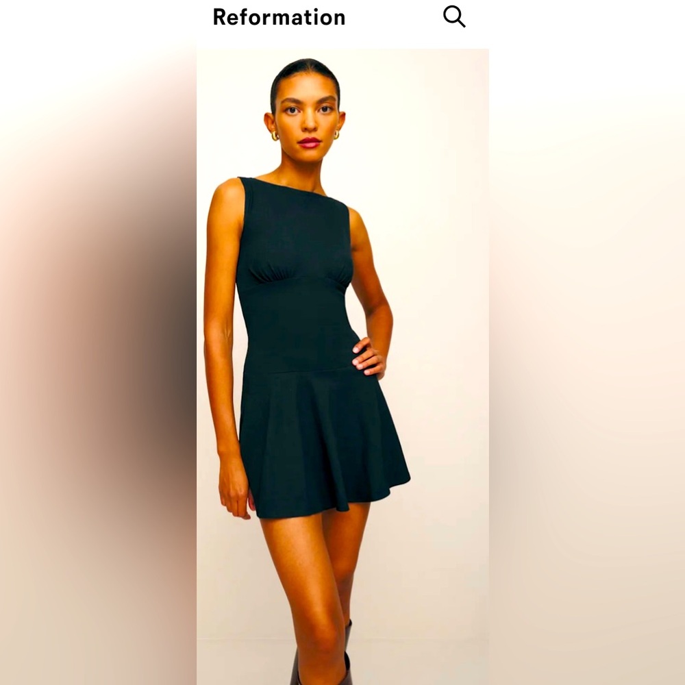 NWT Reformation Mayve Knit Dress black cotton small - Picture 6 of 10
